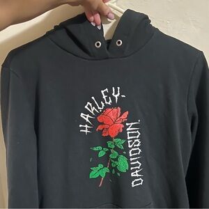 Harley-Davidson Black Jacket with Floral Accent